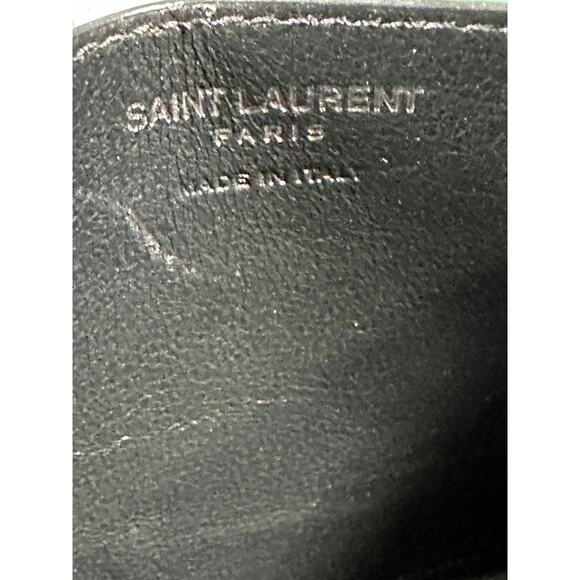 Saint Laurent Cassandre Card Case Black Silver NWT - Picture 5 of 5